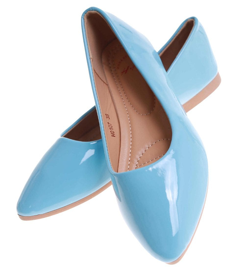 Niebieskie klasyczne baleriny damskie /G5-2 17745 W088/