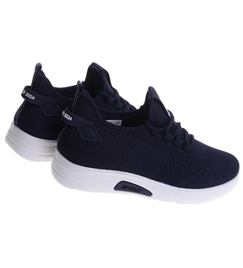 Granatowe męskie sneakersy buty sportowe /G6-1 17759 T285/