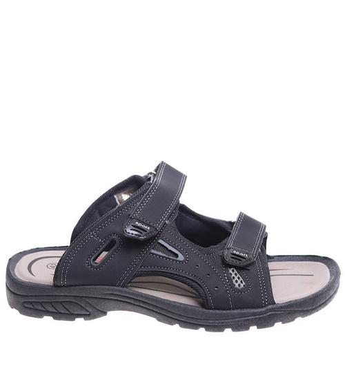 Czarne męskie sandały na rzepy /C5-1 16133 S233/