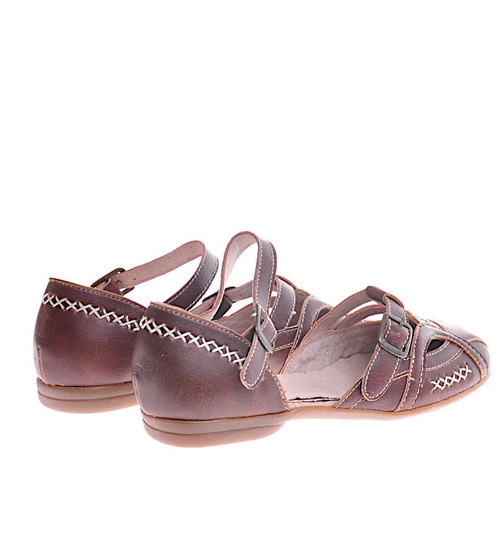 Wygodne sandały dziewczęce Brązowe /D8-3 11640 T5-5/