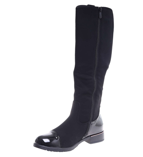 Eleganckie czarne kozaki damskie /C1-2 18297 T5/