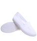 Materiałowe ażurowe białe wsuwane półbuty damskie /G9-3 15945 T136/