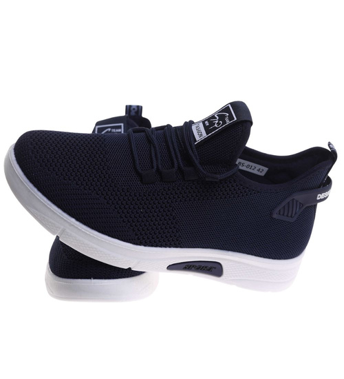 Granatowe męskie sneakersy buty sportowe /G6-1 17759 T285/