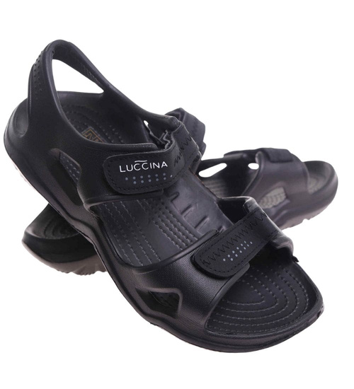 Wodoodporne sandały męskie na plażę Czarne /D8--1 17823 T039/