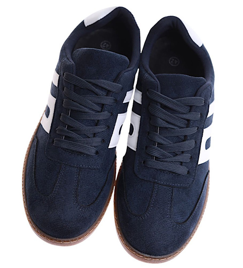 Wiązane trampki halówki męskie Grantowe /B6-3 17162  T436/