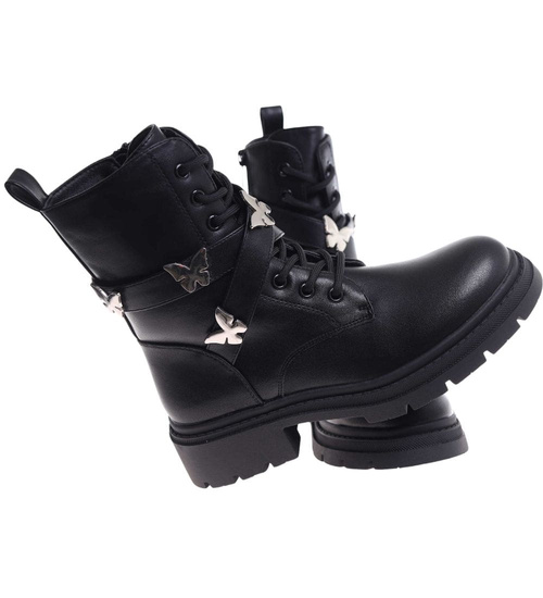 Czarne trapery damskie z ociepleniem /i5-2 18401 G381/