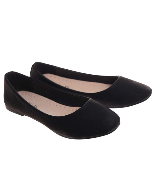 Czarne klasyczne baleriny damskie /A10-2 H2 4566 S087/