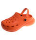 Pomarańczowe klapki na koturnie wodoodporne /H2 17858 G008/