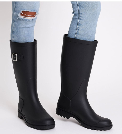 Wysokie czarne kalosze oficerki /C5-1+h2 13932 T363/