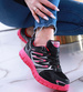 Lekkie sportowe buty damskie czarno różowe /A4-3 13746 S203/