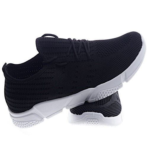 Wsuwane elastyczne czarne buty sportowe /A4-3 13173 T259/