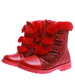Czerwone dziewczęce pikowane botki ocieplane trapery /E10-2 15343 T346/