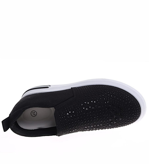 Czarne trampki sneakersy na koturnie /E8-2 16891 T284/