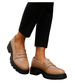 Cieliste półbuty loafersy damskie na platformie /K3-4 18627 W147/