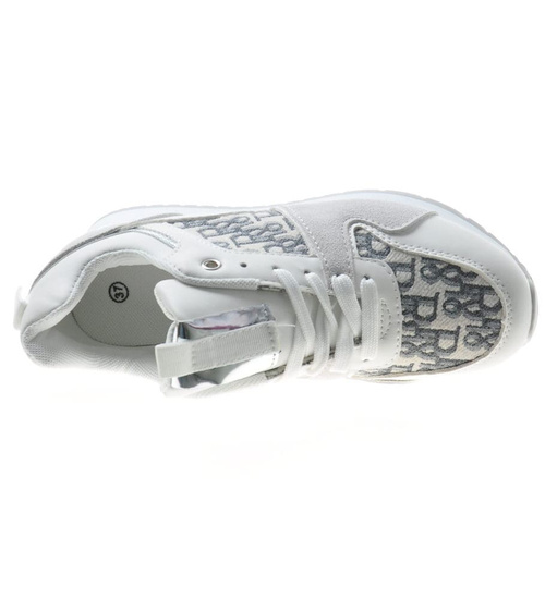 Białe damskie buty sportowe /D7-2 8000 S518/