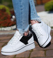 Biało czarne trampki sneakersy na koturnie /G8-2 14889 T405/