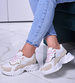 Damskie sneakersy na platformie Beżowe /E5-3 10621 S439/
