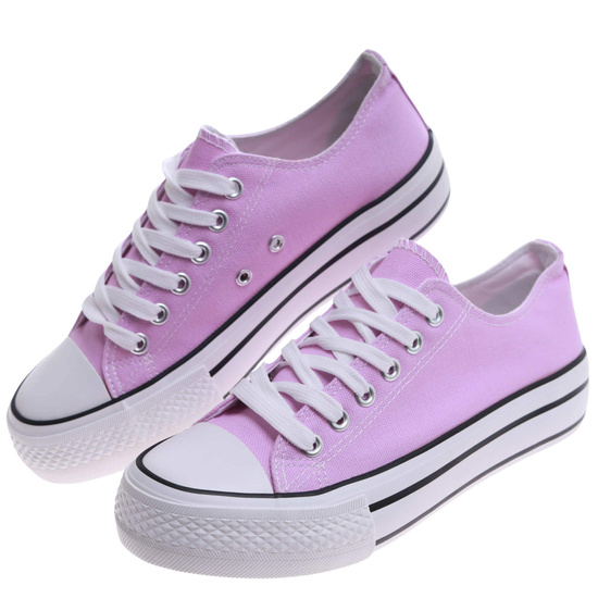 Fioletowe trampki damskie na platformie /A10-3 17464 G230/