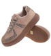Zamszowe trampki damskie na platformie Khaki /D2-1 18815 W288/