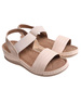 Sandały damskie na niskim koturnie Beżowe /F1-1 17871 T231/