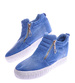 Jeansowe niebieskie trampki n niskim koturnie /G2-3 12422 T292/