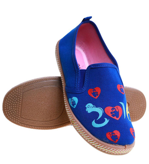 Wsuwane niebieskie tenisówki dziewczęce /E5-1 7834 S095/