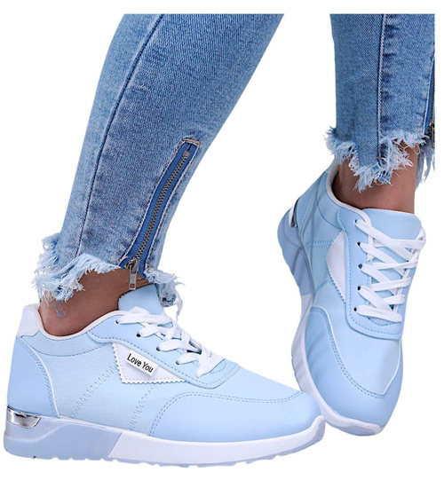 Klasyczne niebieskie buty sportowe damskie /A6-3 16062 G283/