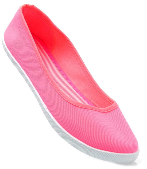 Lekkie tenisówki damskie jak balerinki RÓŻOWE /G12-2 1853 S028/