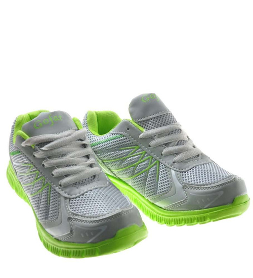 Lekkie buty sportowe L.Grey-Green / F1-2 8412 S203/