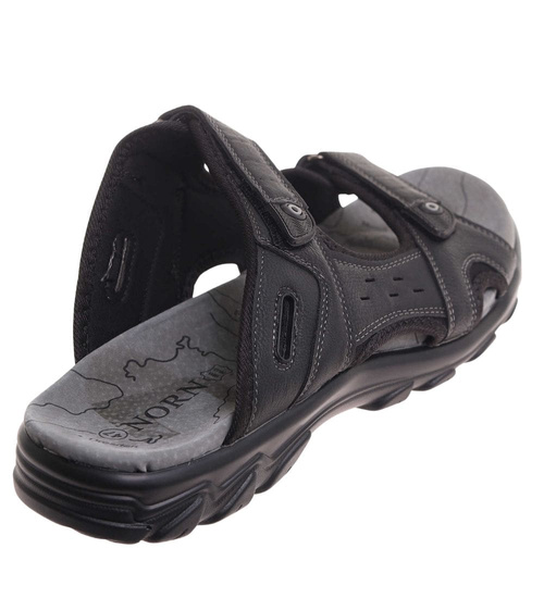 Sandały klapki męskie Czarne nad wymiar /A4-1 17880 T582/