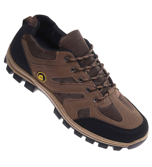 Męskie buty trekkingowe Duże rozmiary Brązowe /D3-1 18194 T435/