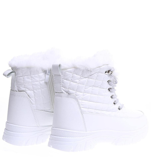 Białe zimowe śniegowce z futerkiem /D7-1 15355 T562/