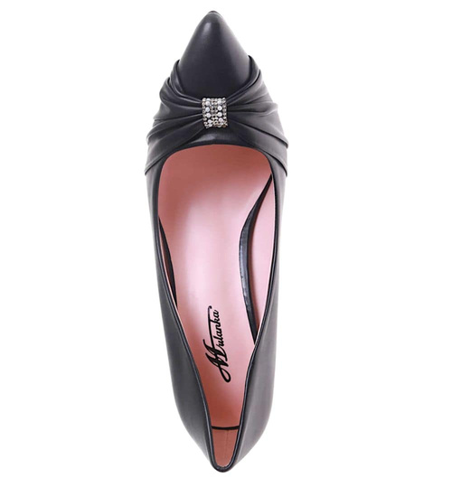 Czarne czółenka damskie na szpilce /G13-1 17751 G156/