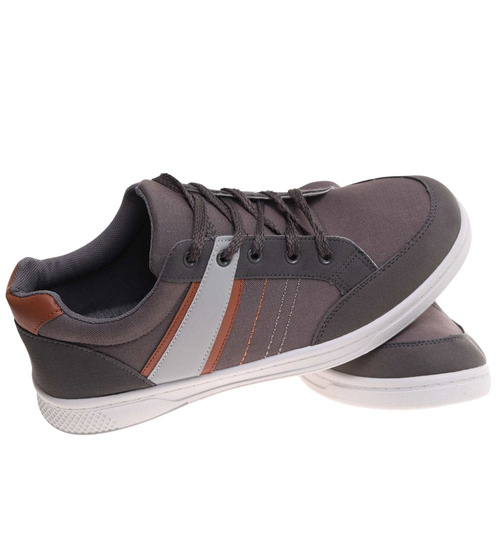 Wiązane szare trampki męskie /A5-2 17981 T236/