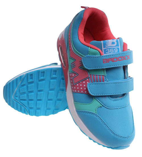 Dziewczęce niebieskie buty sportowe na rzepy /A9-2 18128 T292/