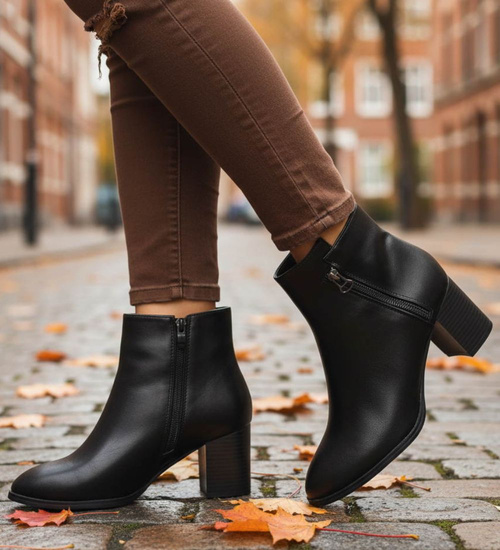 Botki zimowe na obcasie 2 gatunek ost455