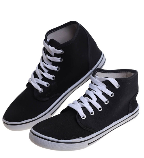 Wysokie trampki damskie Czarne /A5-3 13874 S097/