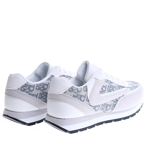 Sznurowane szare sportowe buty damskie /C2-2 15040 T288/