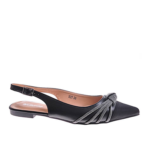 Czarne sandały na płaskim obcasie /G12-2 12083 T296/