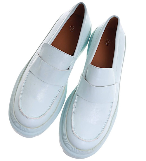 Błękitne półbuty na platformie ost526