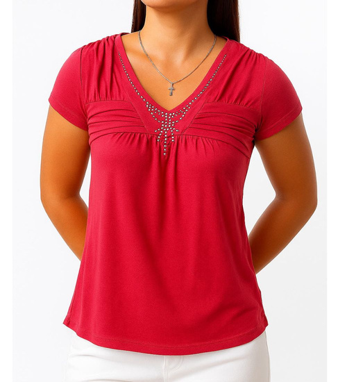 Fuksjowa letnia bluzka koszulka z cekinami /H2-K3 UB954 S0/