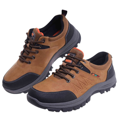Wiązane buty trekkingowe męskie /C3-3 18131 T487/