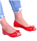 Czerwone transparentne baleriny z otwartym noskiem /A5-3 5109 S7-3/
