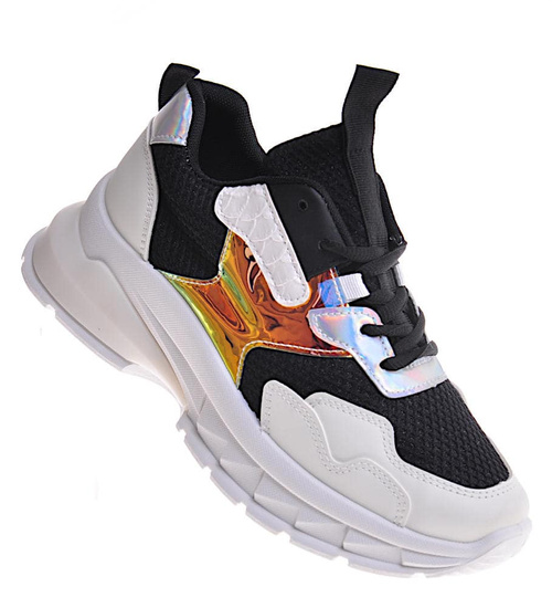 Damskie buty sportowe na platformie białe /G3-3 12396 T298/ 