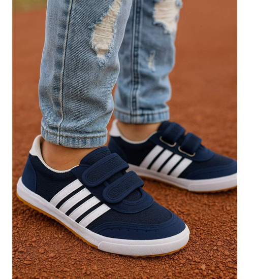 Granatowe trampki halówki na rzepy /D7-1+H2 18083 T186/