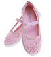 Różowe dziewczęce balerinki z koronki z gumką /B8-2 16451 T8-6/