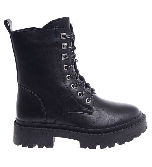 Czarne botki trapery glany /G4-1 18348 T485/