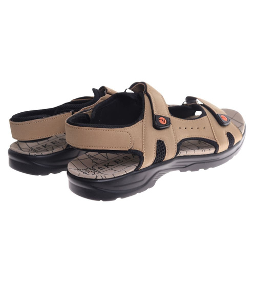 Beżowe męskie sandały na rzep ost469