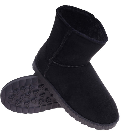 Czarne krótkie kozaki śniegowce /D3-3 18356 T235/