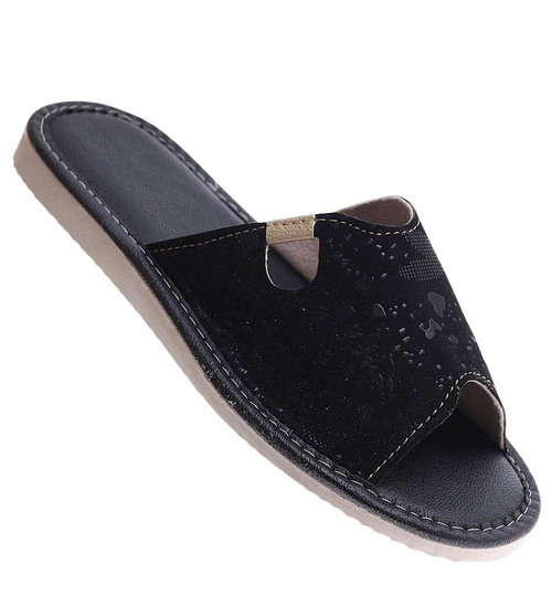 Czarne domowe klapki kapcie /D8-1 16205 S165/